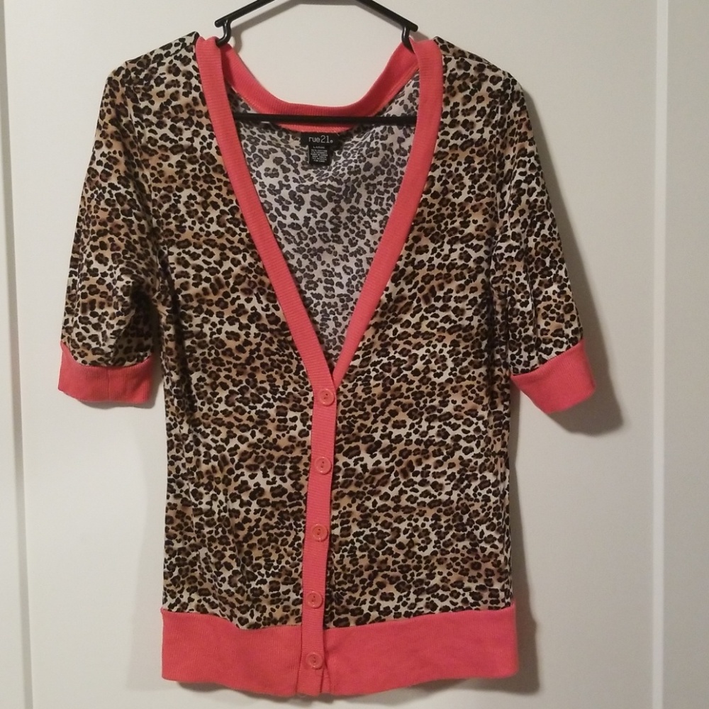 Animal print button up